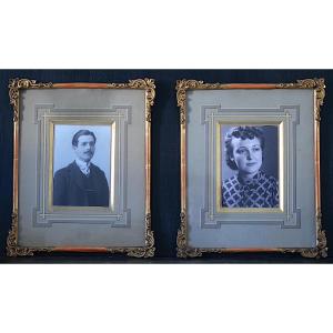 Paire de cadres photo pour format 13 x 10 cm photo frame début XX ème Ref C1277