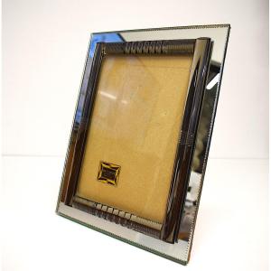 Cadre photo Miroir et Verre Vannes Morbihan style art deco 1950 1960 Ref1191
