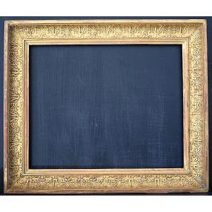 Gilded Empire-style Frame With Palmette Motifs, 19th Century; Frame Dimensions: 32.5 X 26.5 Cm; Frame Ref. C1281