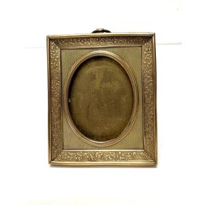Cadre à miniature ou à photo en Bronze Doré milieu du XIX ème Ref1196