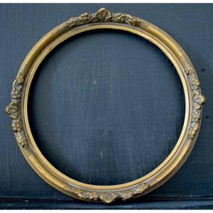 Round Gold-plated Frame, 18 Cm In Diameter, Early 20th Century Frame Ref. C1283