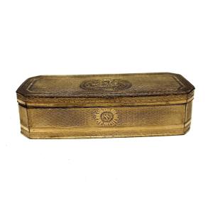 Boite à prisé ou Tabatière en Pomponne métal doré d'époque Louis XVI Ref1198