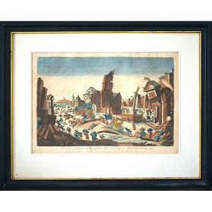 Engraving Depicting A View Of The 18th-century Earthquake In Calabria, Italy, In 1783 Rt1485