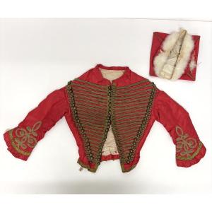 Costume Enfant et son Shako Ecarlate Brandebourgs Dolman de Trompette second Empire Ref1210