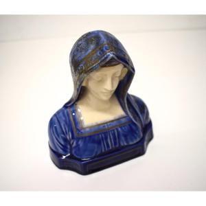 Attilio Fagioli Buste En Céramique De La Vierge Marie religion  Ref1199