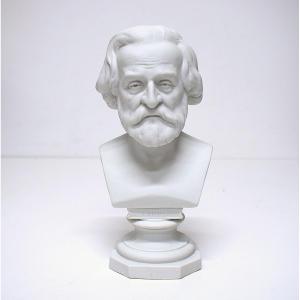 Biscuit Porcelain Bust Of Giuseppe Verdi, Manufactured By Scheibe-alsbach, Music, Ref. 1201