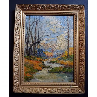 Impressionist Landscape Fawn Forest River XX Rt90