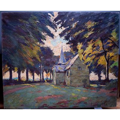 Van Mierlo Signed Belgian Belgium Landscape Church Fauve XX Rt133 *