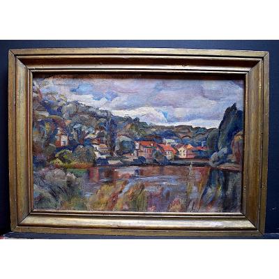 Auvergne Landscape Lake Fauve River Unsigned XX Rt273