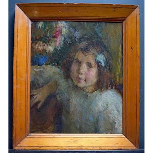 Portrait Little Girl Child Impressionist Miss Weisse XX Rt
