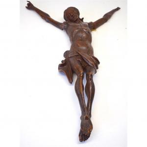 Christ en Bois Sculpt&eacute; XVII 17th Religion Christianisme 54 Cm Carved Wood REF250