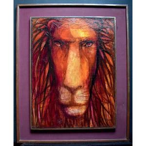 René Cazassus Tête de Lion Art Animalier Art Déco XX RT431