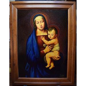 Chabaud Vierge à l'Enfant d'après Raphael Postimpressionniste Pointilliste XX RT442 *