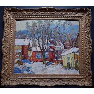 Nikolay Maksimovich Melnikov Russian Monogram Hm Snow Landscape Fawn XX Rt469