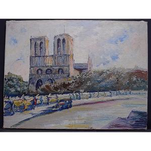 Paris Notre Dame Cathedral Post Impressionist XX Rt496