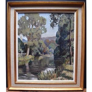 Hr Turbeaux Landscape Post Impressionist River Signed XX Rt500