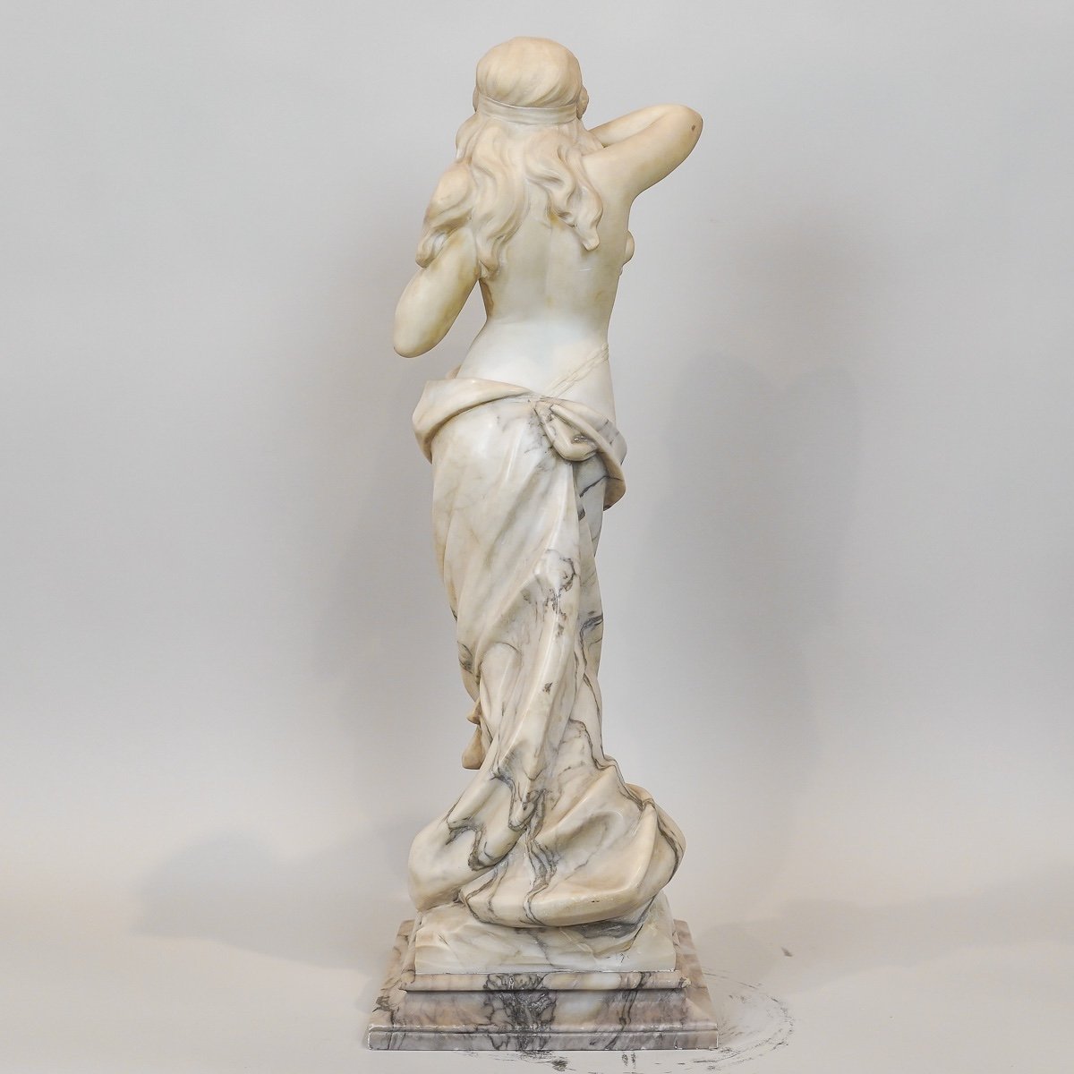 Sculpture en albâtre, "Salomé", Par Adolfo Cipriani, Circa 1890.-photo-3