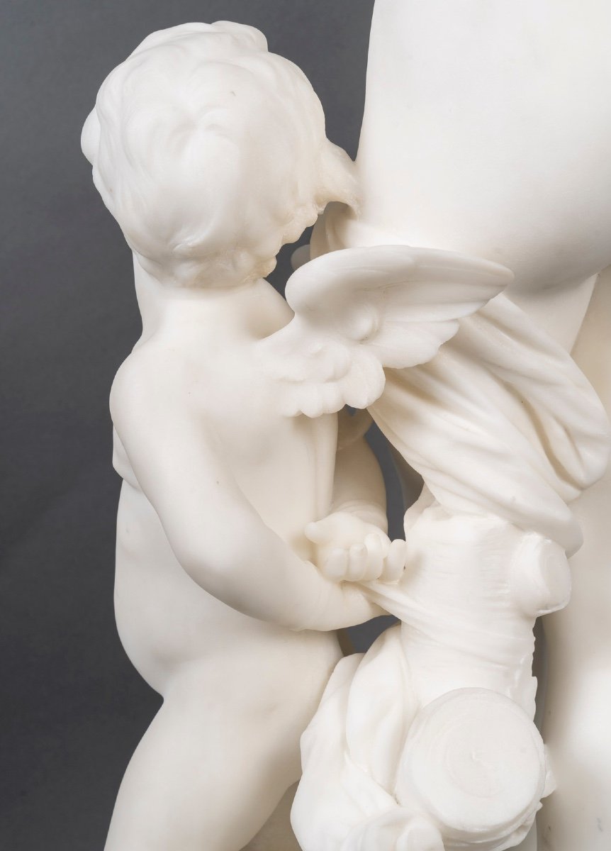 Chained Love - Marble Sculpture By Emile Boisseau - Circa 1891-photo-4
