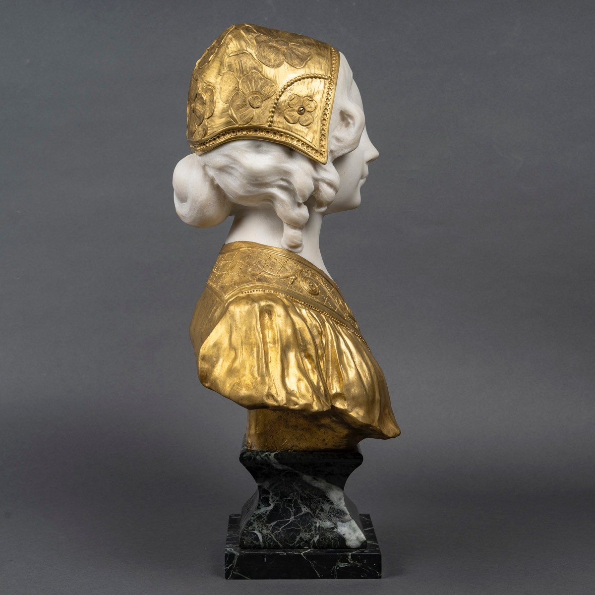 Bust Of A Young Girl By Affortunato Gory, Circa 1920-photo-2
