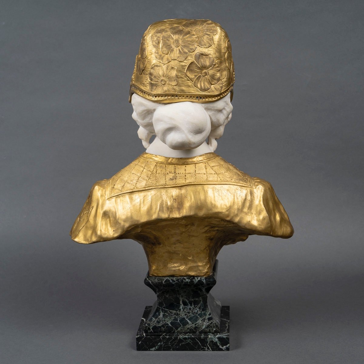 Bust Of A Young Girl By Affortunato Gory, Circa 1920-photo-3