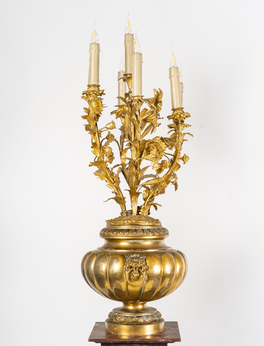 Pair Of Seven-light Torches In The Neoclassical Style, Circa 1870-photo-4
