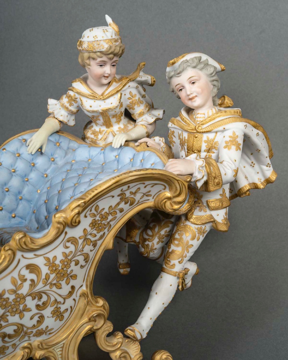 Sitzendorf Biscuit Centerpiece, Circa 1900-photo-4