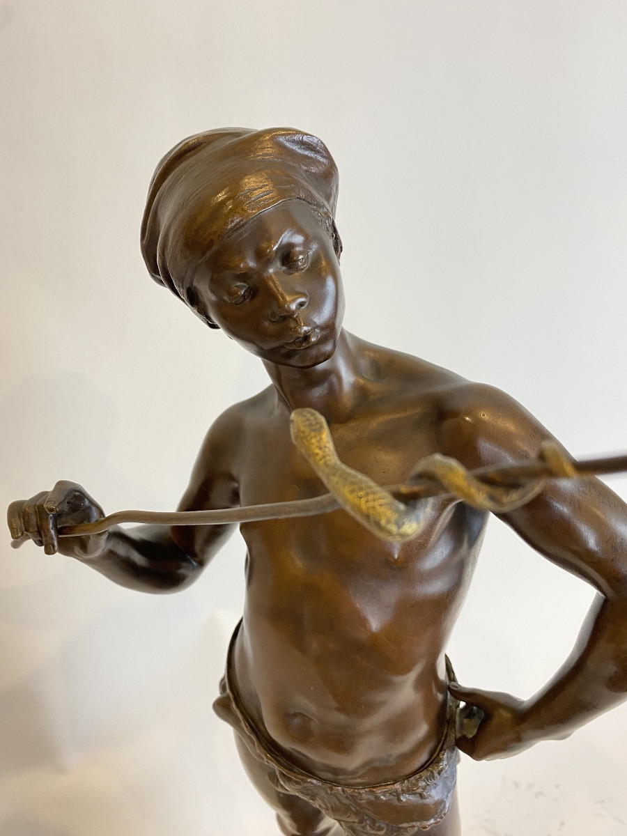 Adolphe Jean LAVERGNE (1863-1928), Le charmeur de serpent-photo-2