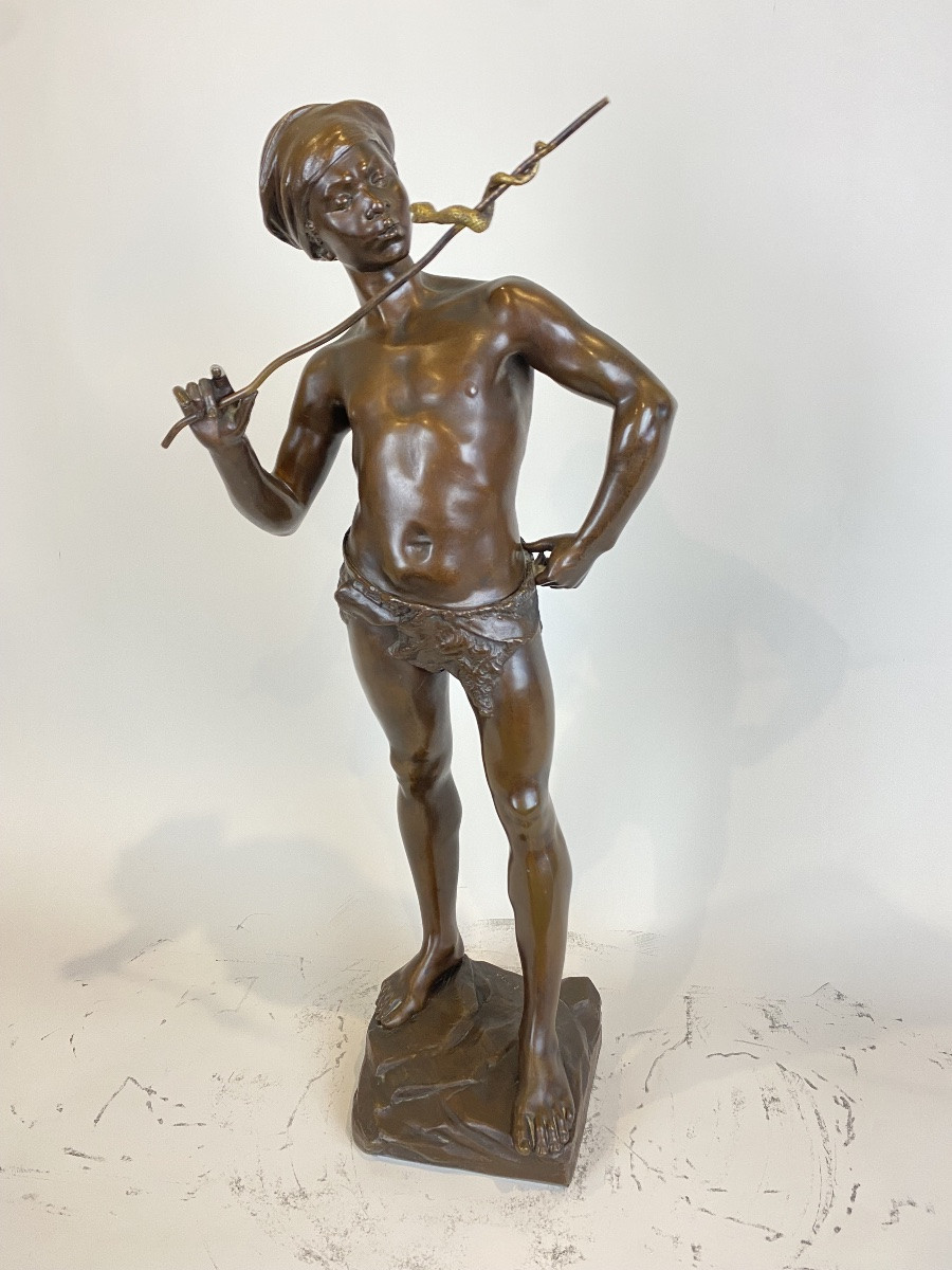 Adolphe Jean LAVERGNE (1863-1928), Le charmeur de serpent-photo-4