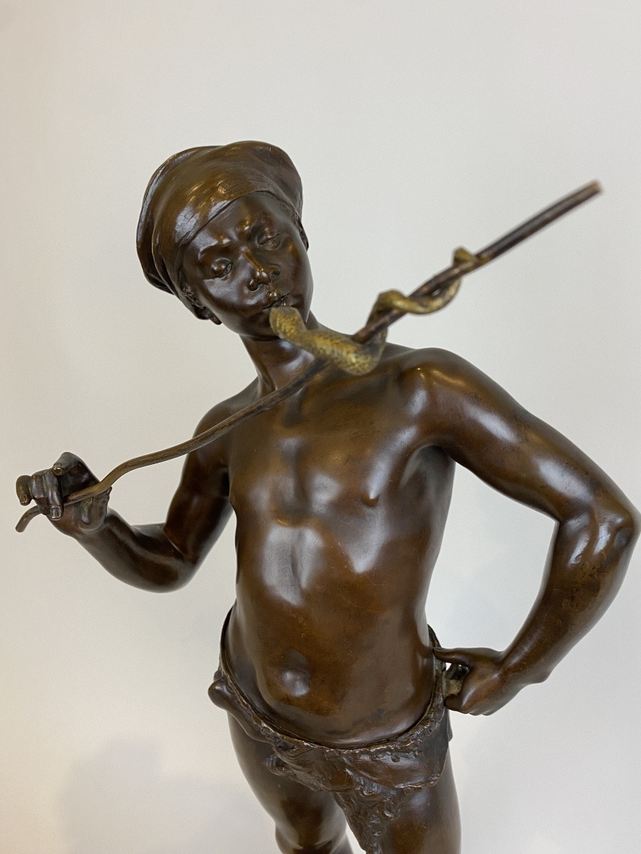 Adolphe Jean LAVERGNE (1863-1928), Le charmeur de serpent-photo-1