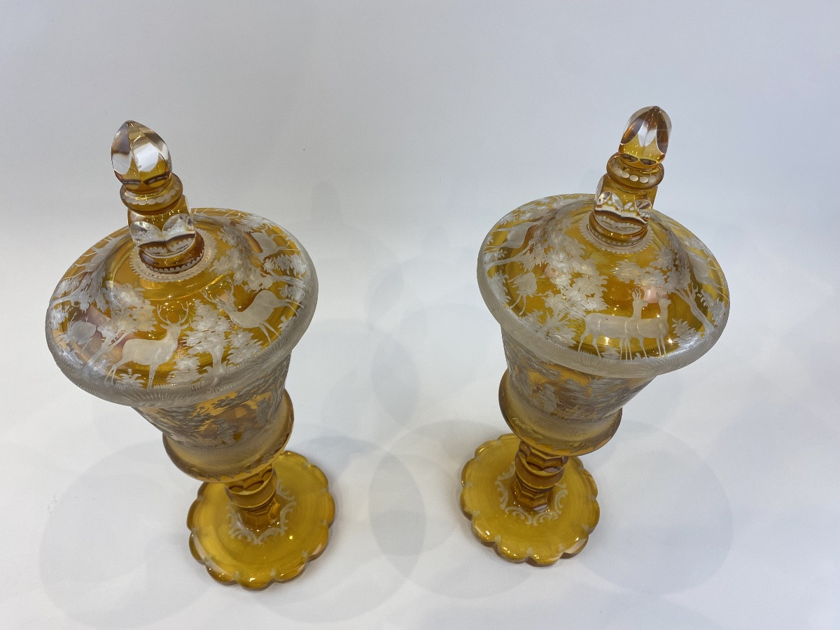 Pair Of Bohemian Vases, Circa 1880-photo-3