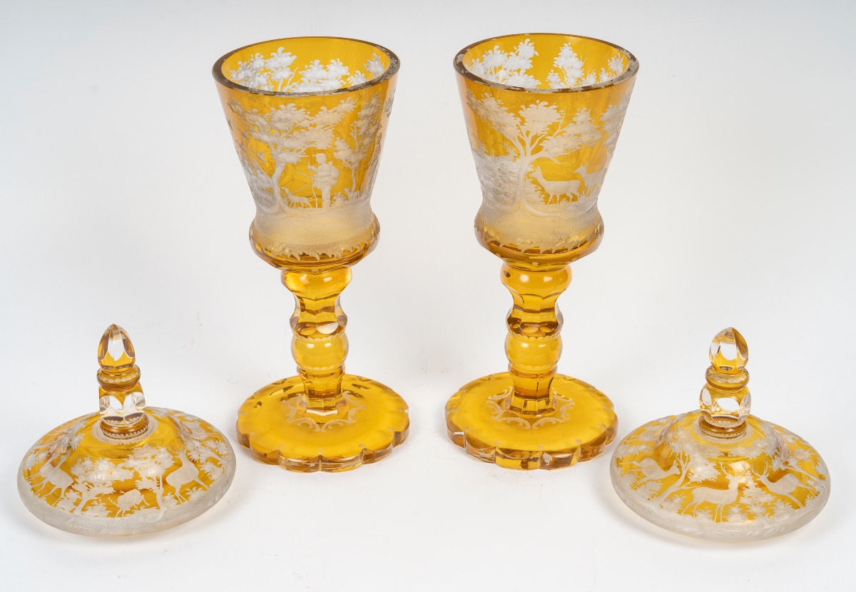 Pair Of Bohemian Vases, Circa 1880-photo-2