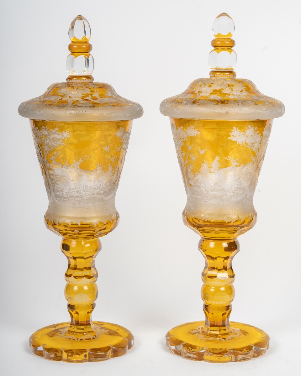 Pair Of Bohemian Vases, Circa 1880-photo-1