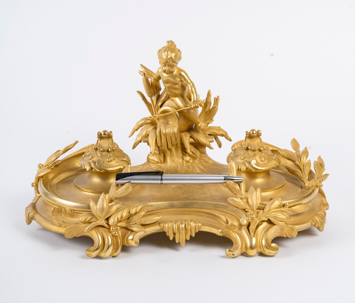 Gilt Bronze Inkwell, Circa 1900