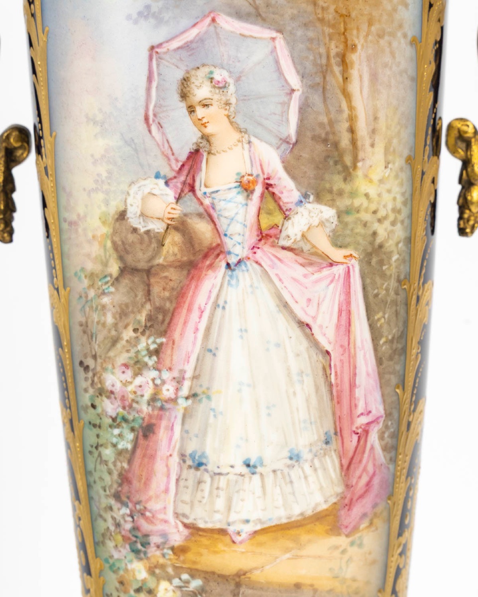 Pair Of Porcelain Vases, Circa 1846-photo-3