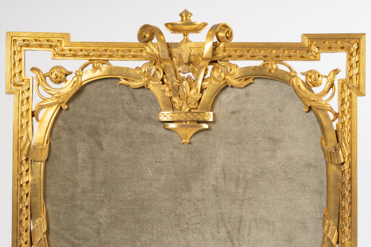 Rare Gilt Bronze Fireplace Front, Circa 1870-photo-3
