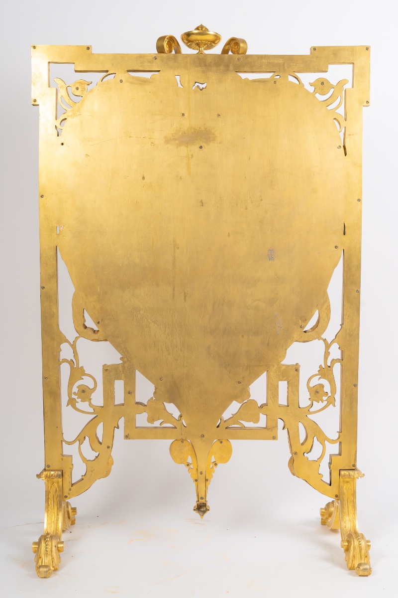 Rare Gilt Bronze Fireplace Front, Circa 1870-photo-8
