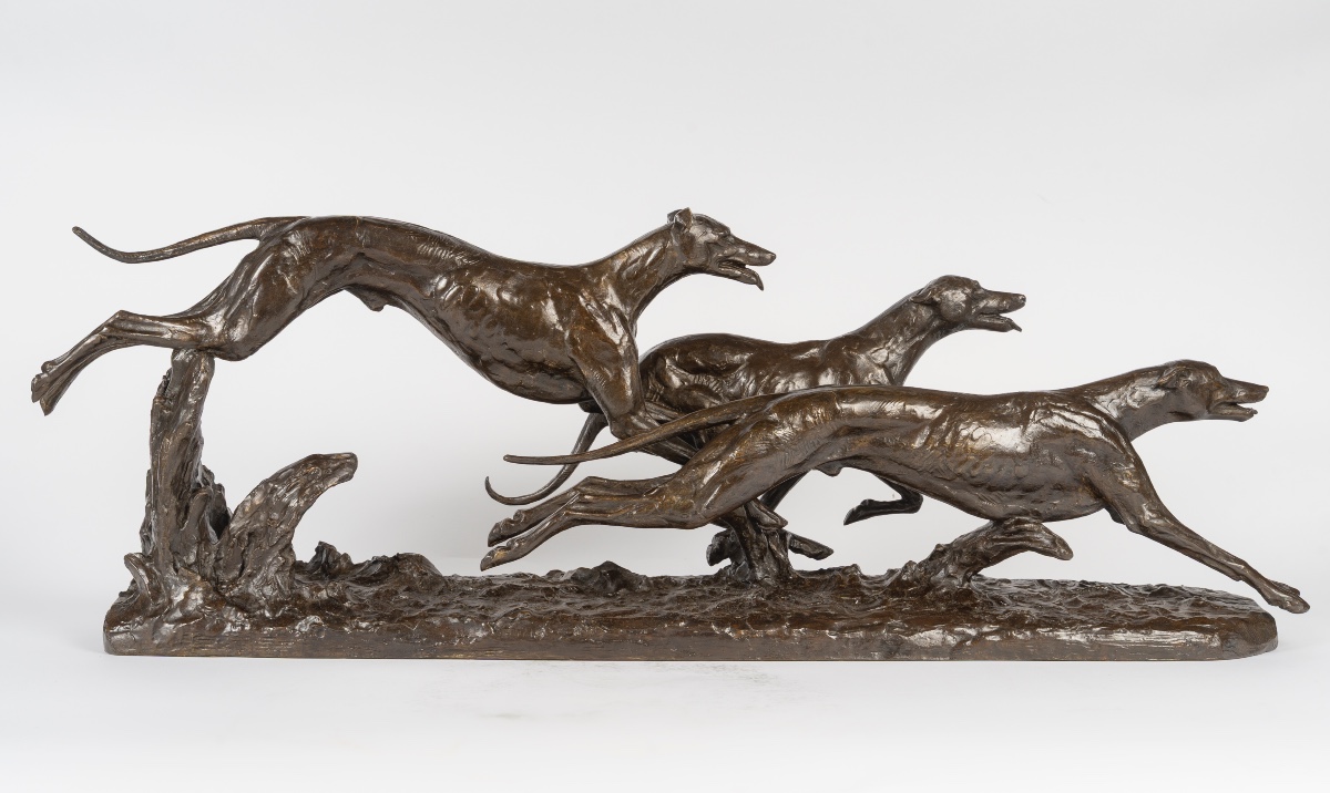 Maximilien  FIOT (1886-1953)   Course des lévriers -photo-3