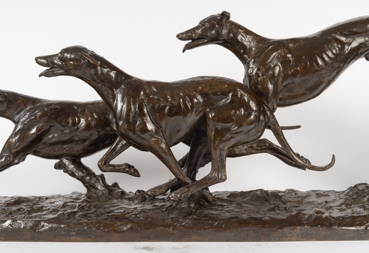 Maximilien  FIOT (1886-1953)   Course des lévriers -photo-2
