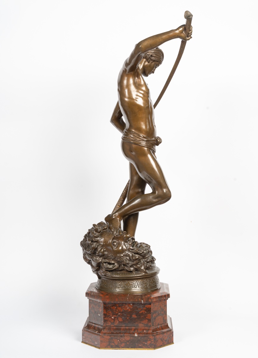 Antonin MERCIE (1845-1916)  David Vainqueur De Goliath-photo-3