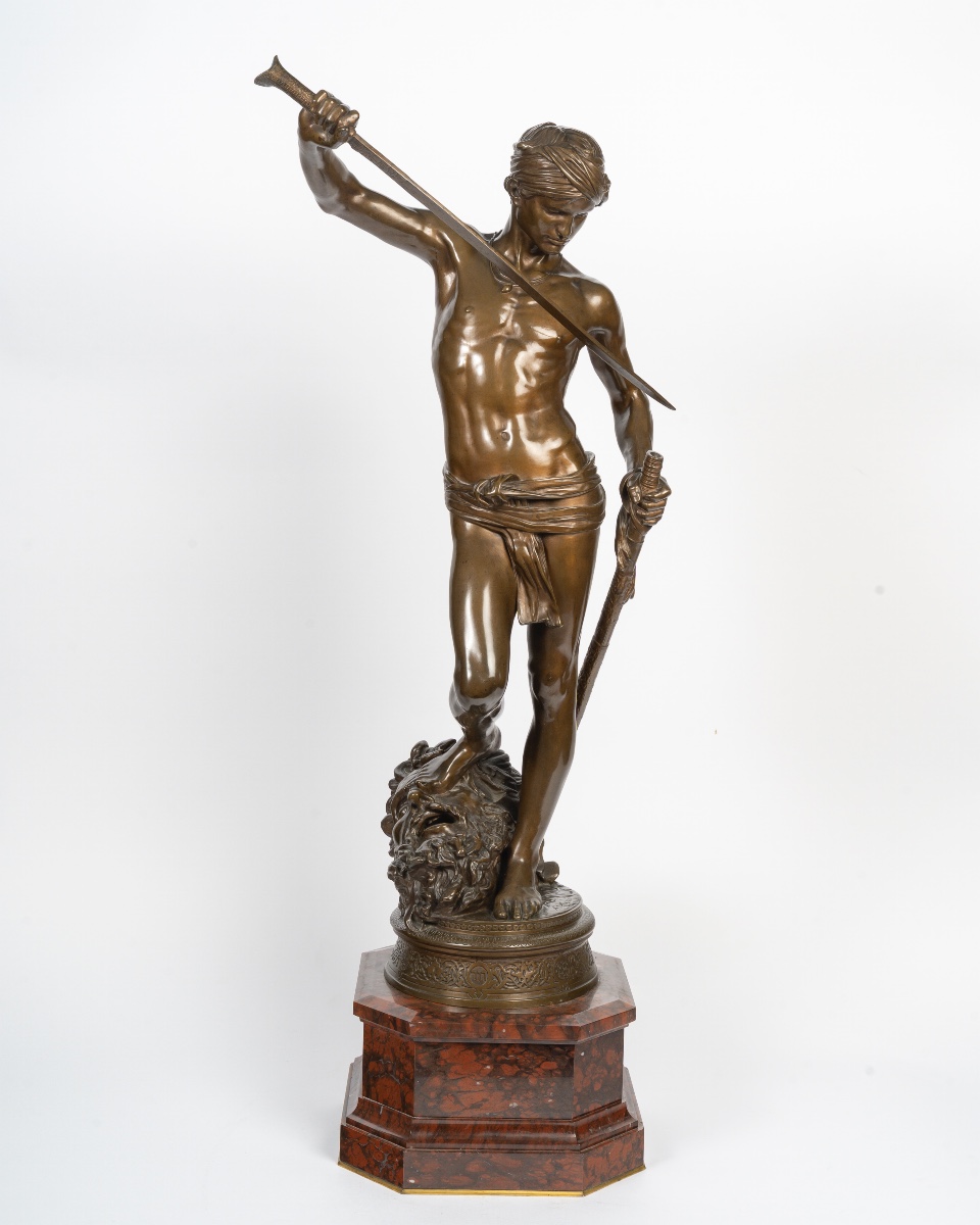 Antonin MERCIE (1845-1916)  David Vainqueur De Goliath