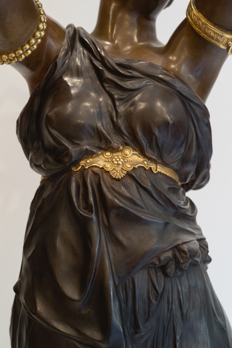 étienne Henri Dumaige (1830–1888) Monumental Pair Of Sculptures "the Musicians"-photo-2