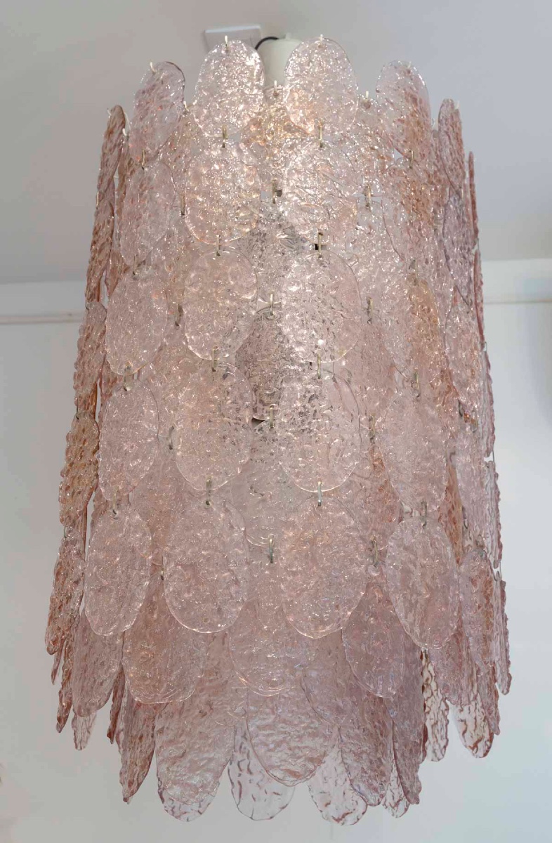 Gino Vistosi, grand lustre Murano à neuf lumières, Circa 1970