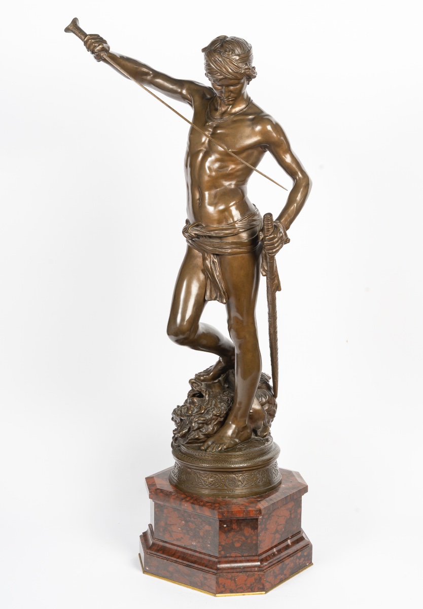 Antonin Mercié (1845-1916) David, Victor Over Goliath-photo-2