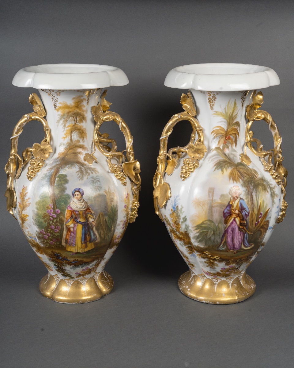 Paire de vases, Limoges, circa 1860.-photo-4