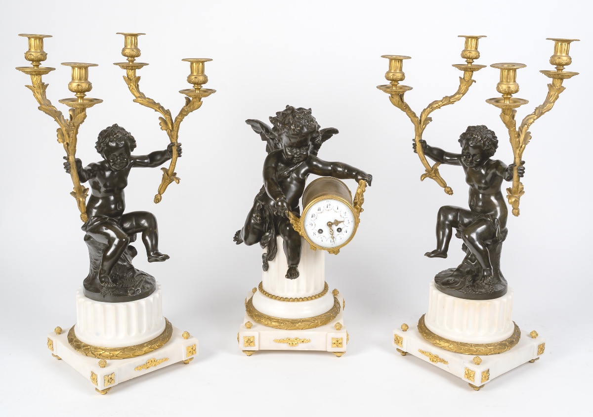 Large Louis XVI Fireplace Set