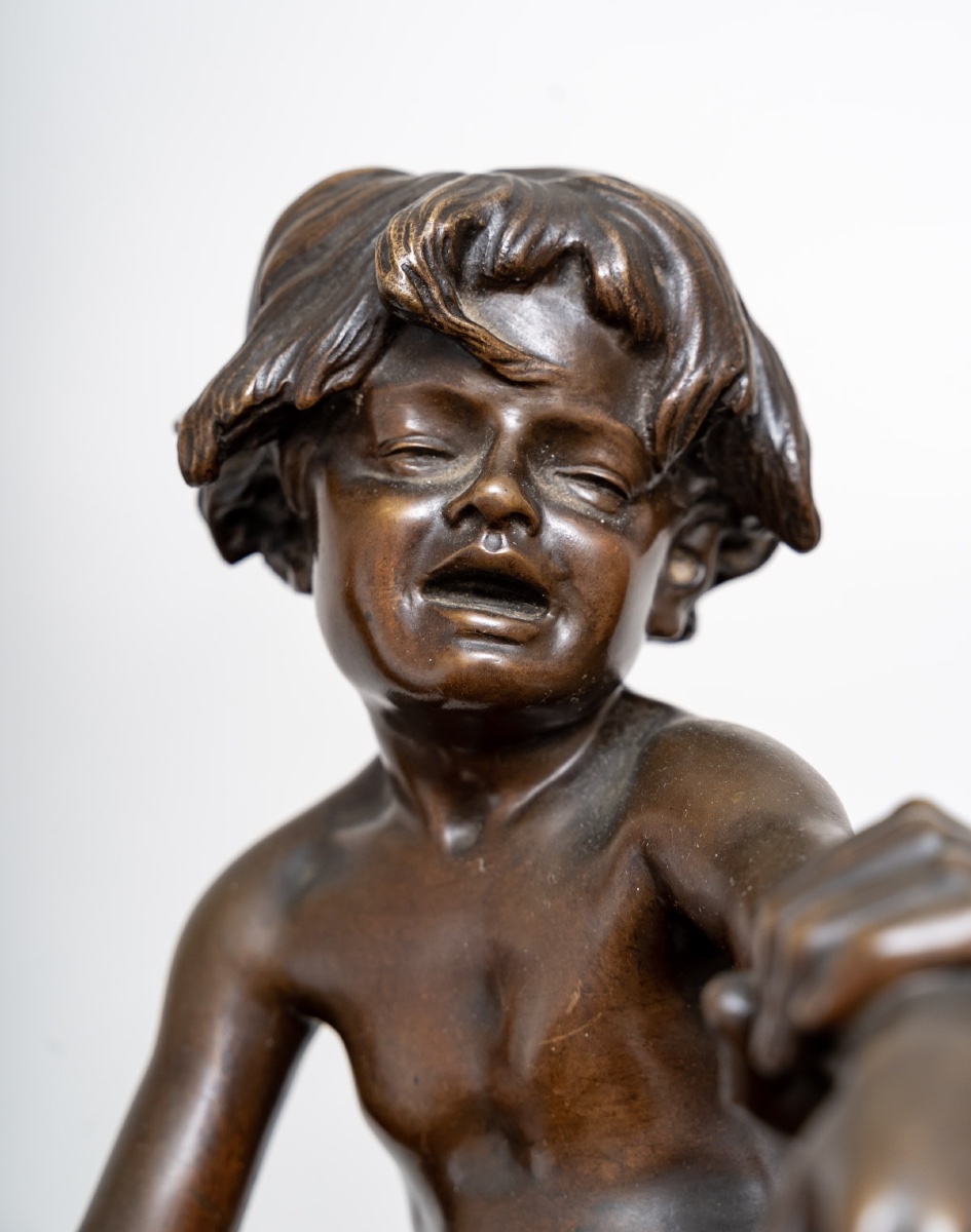 Gaston VEUVENOT-LEROUX (1854- 1942)  La Traversée du ruisseau-photo-3