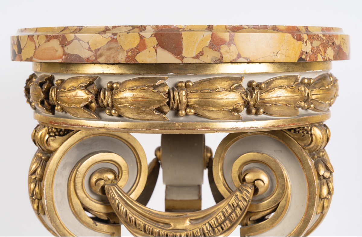 Sellette en bois sculpté, circa 1890-photo-1