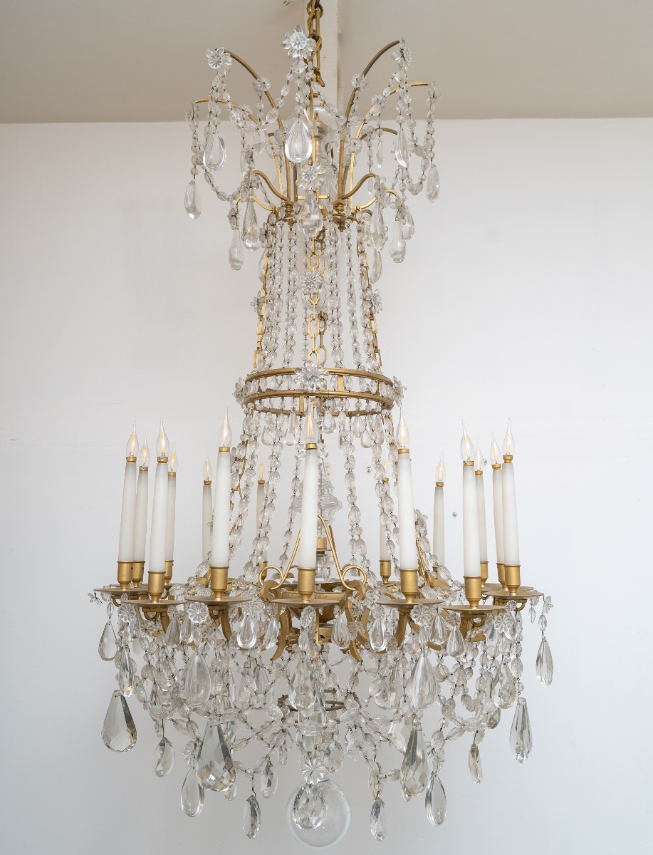 Grand lustre Louis XVI modèle "Marie-Antoinette"  Circa 1870-photo-1