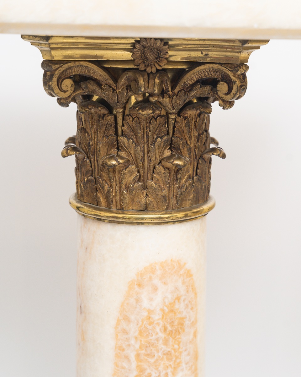 Pair Of Pedestals In Moroccan Onyx And Gilt Bronze, Circa 1870-photo-4