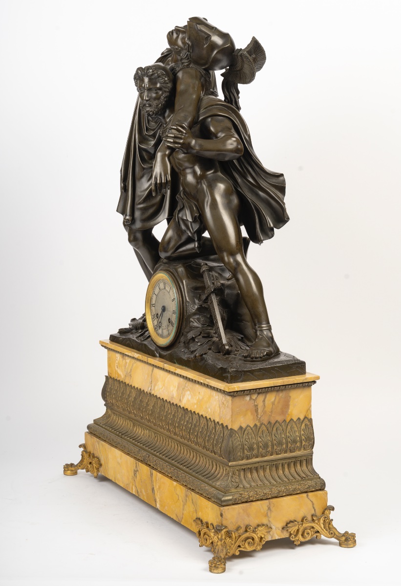 Monumentale pendule représentant Achille et Patrocle, Circa 1830-photo-2